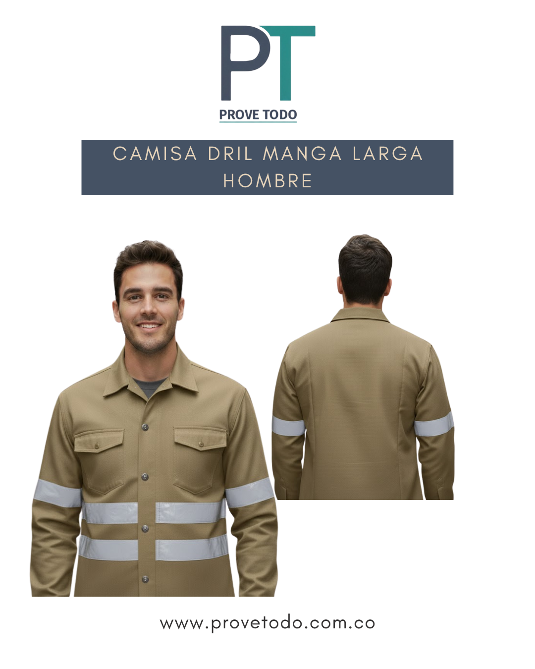 CAMISA DRIL MANGA LARGA HOMBRE