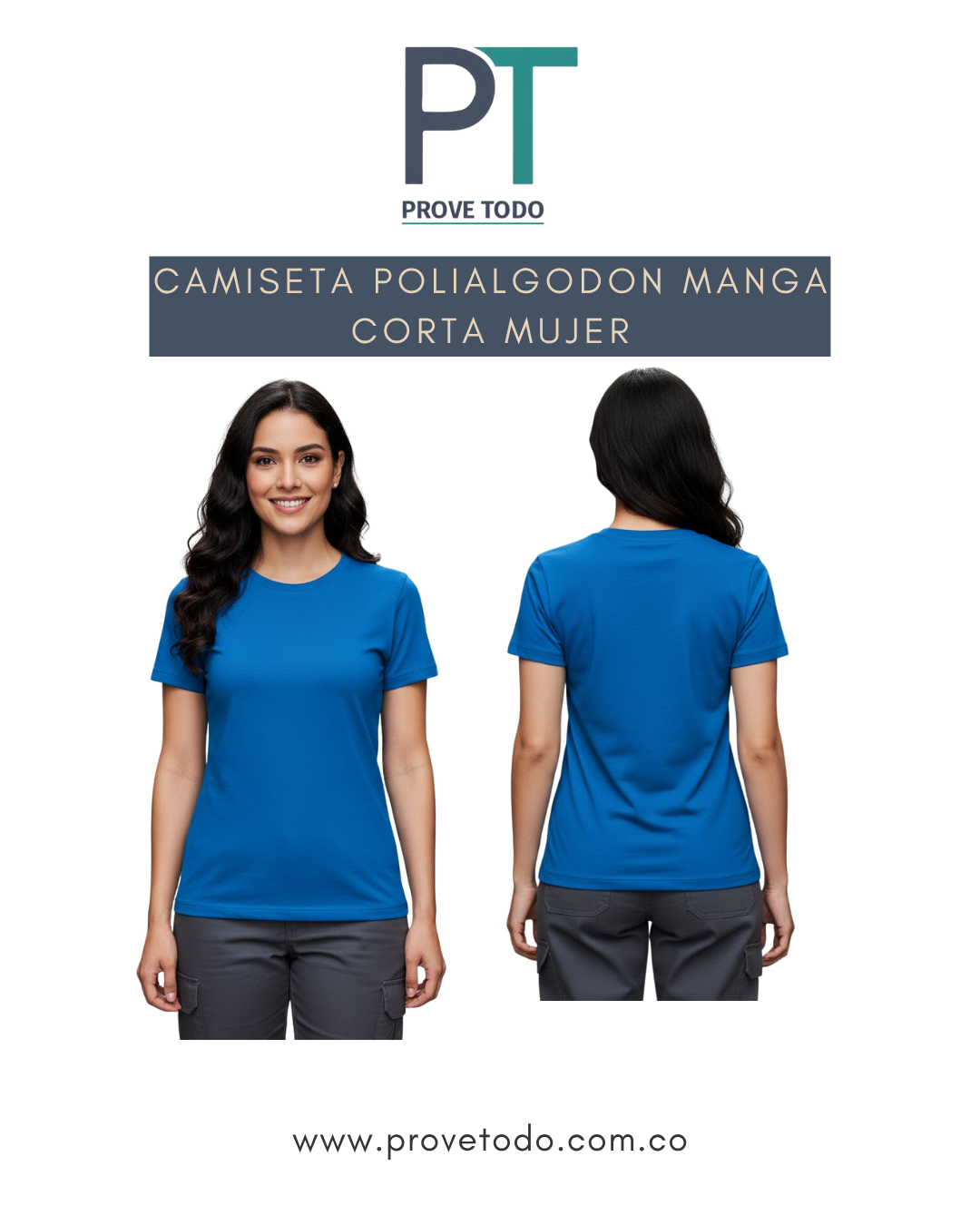 CAMISETA POLIALGODON MANGA CORTA MUJER