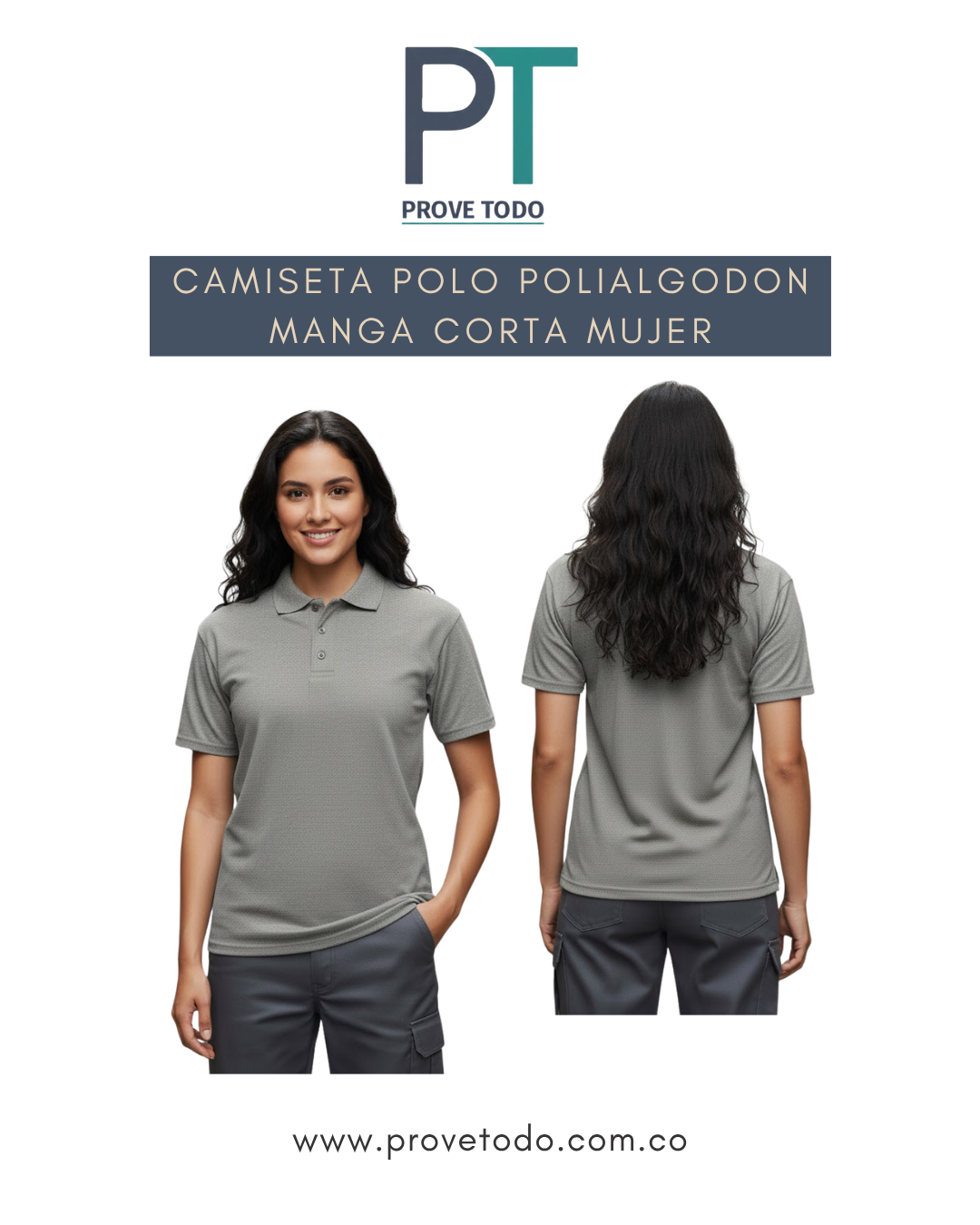 CAMISETA POLO POLIALGODON MANGA CORTA MUJER