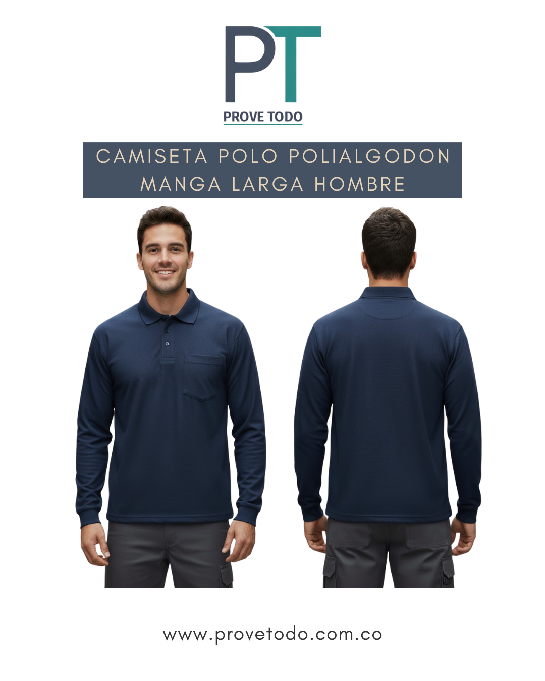 CAMISETA POLO POLIALGODON MANGA LARGA HOMBRE