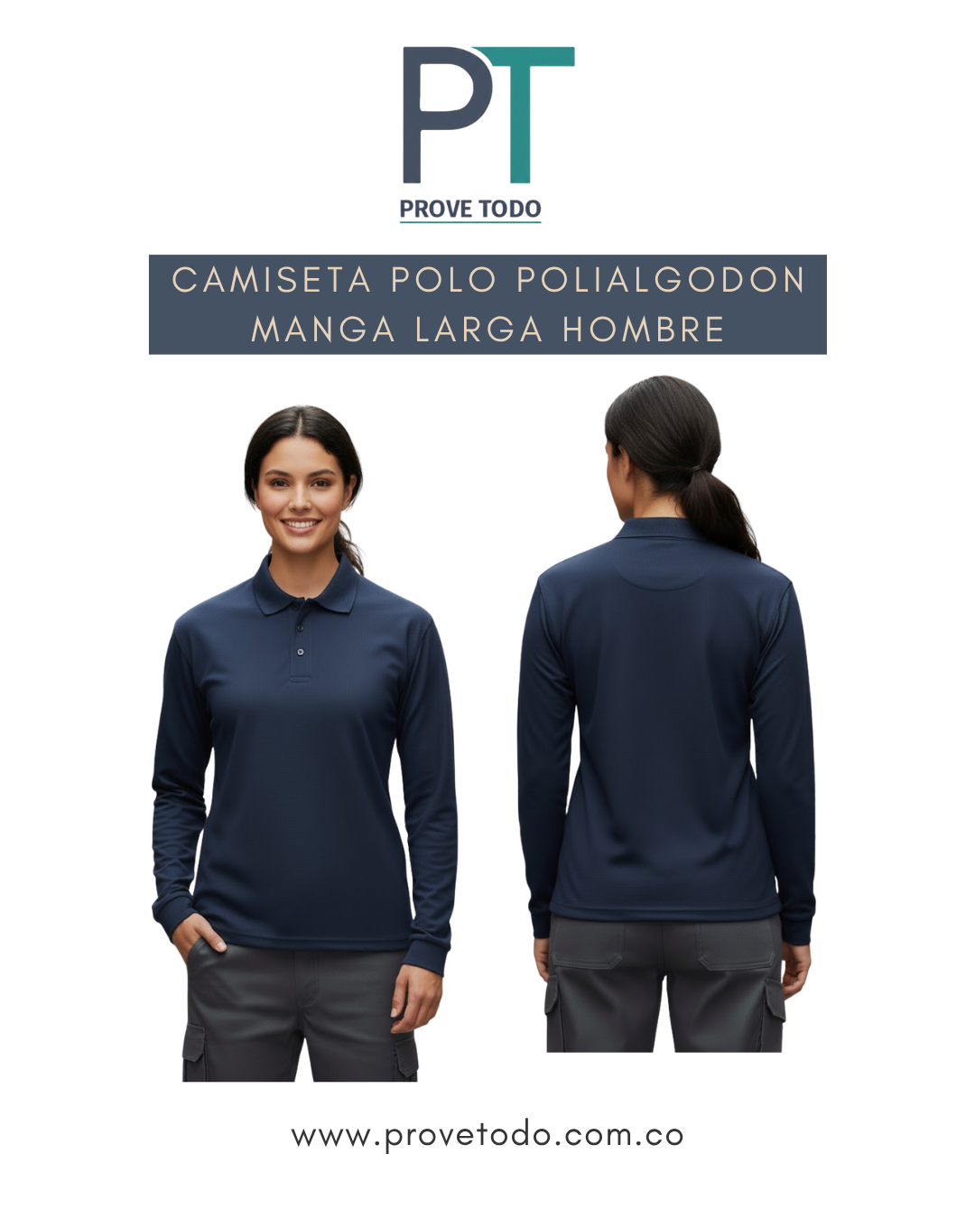 CAMISETA POLO POLIALGODON MANGA LARGA MUJER