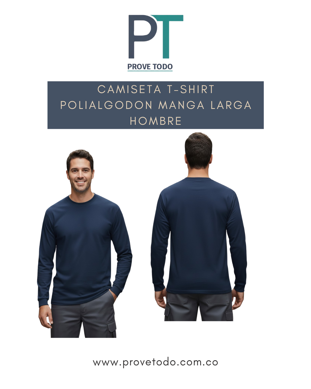 CAMISETA T-SHIRT POLIALGODON MANGA LARGA HOMBRE