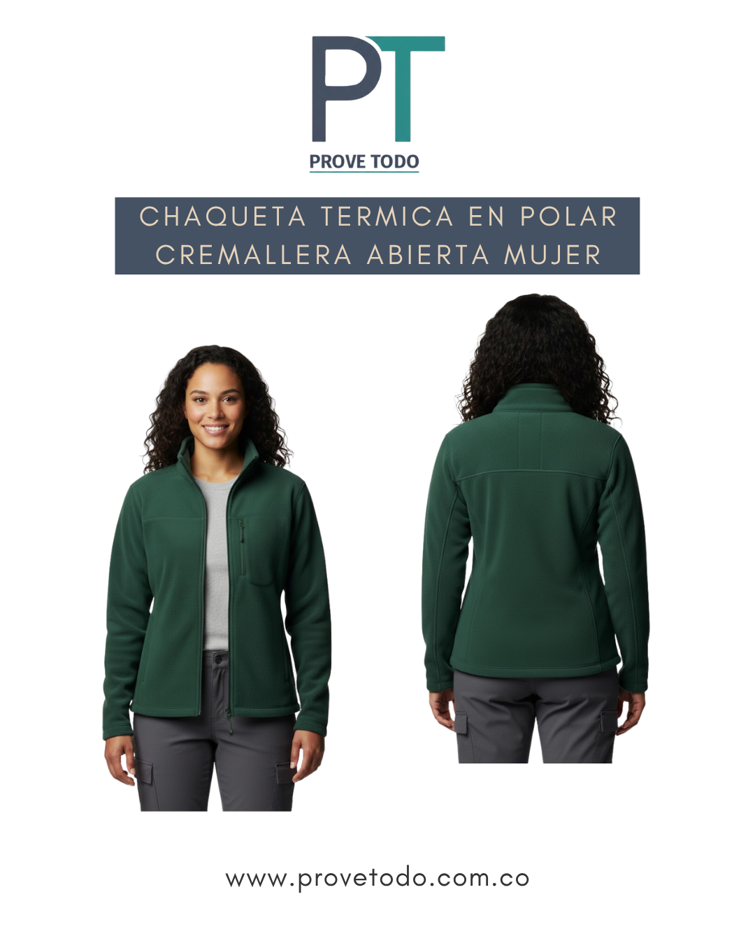 SACO TERMICO EN POLAR CREMALLERA ABIERTA MUJER