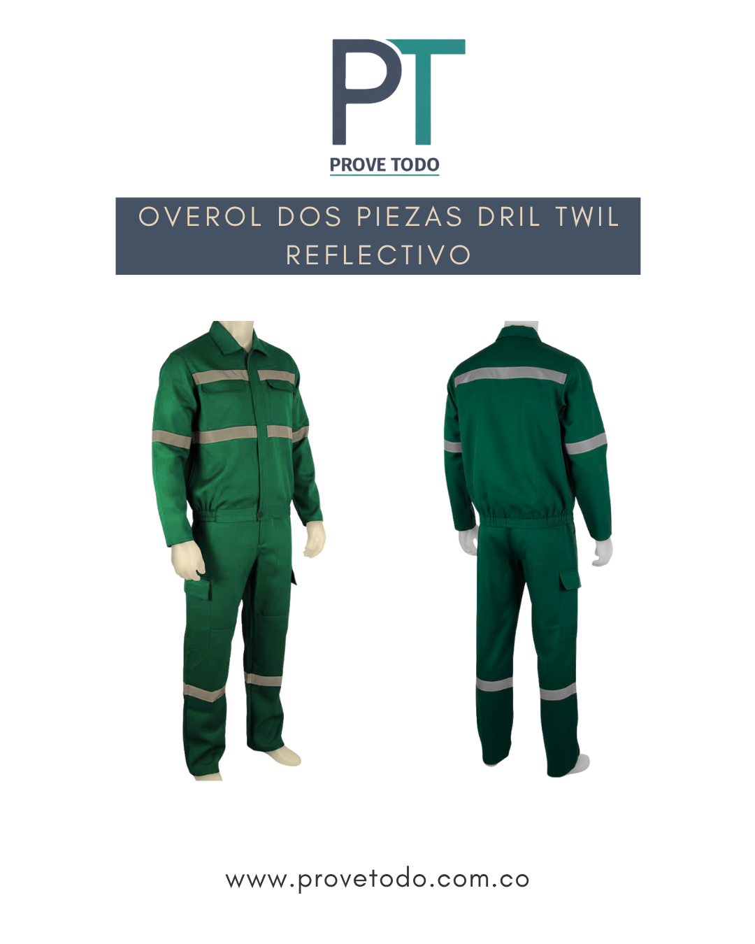Overol Dos Piezas en Dril Twill Reflectivo