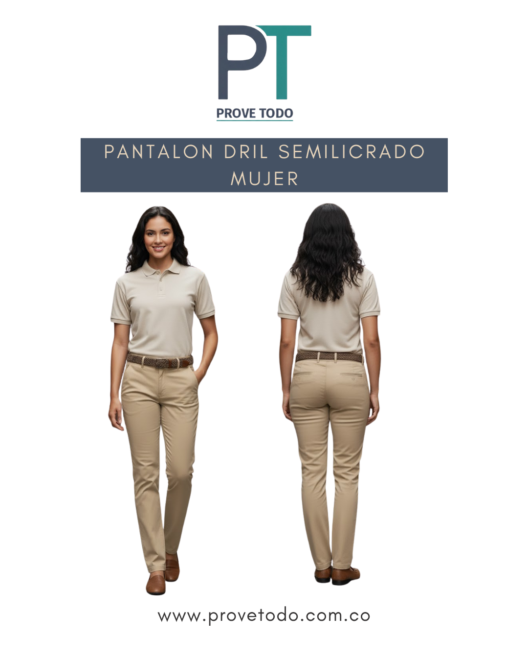 PANTALON DRIL SEMILICRADO MUJER