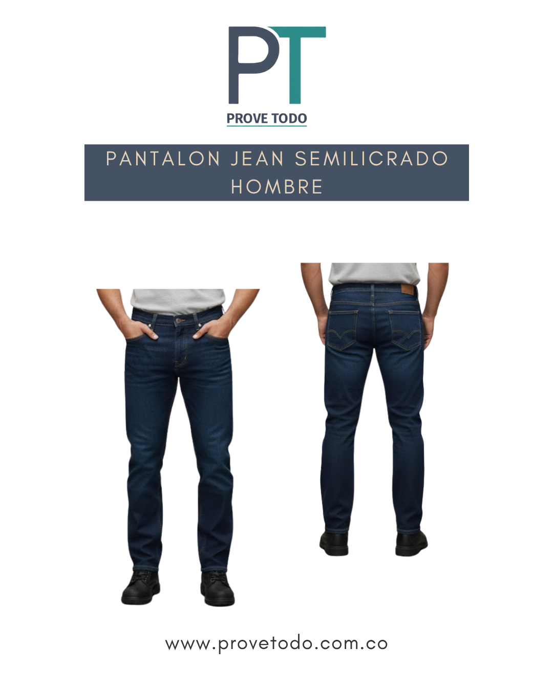 PANTALON JEAN SEMILICRADO HOMBRE