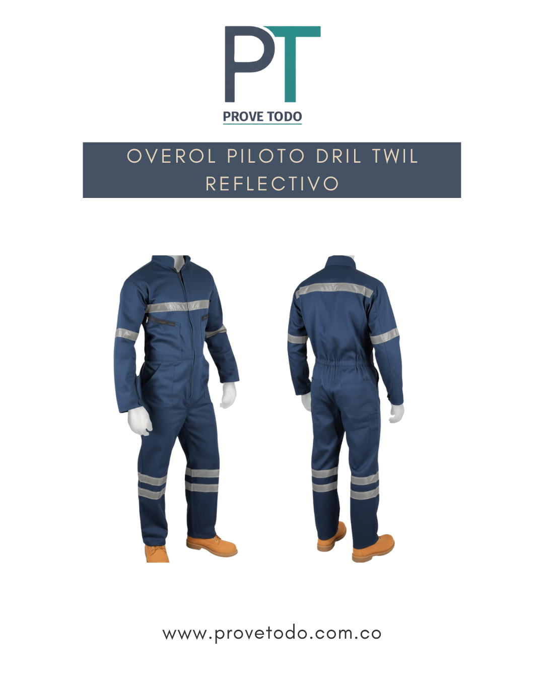 OVEROL PILOTO DRIL TWIL REFLECTIVO