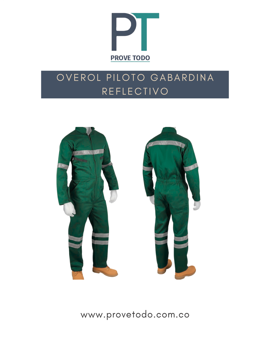 OVEROL PILOTO GABARDINA REFLECTIVOS